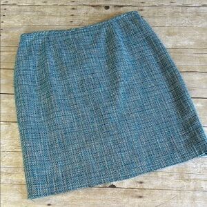 Calvin Klein Teal-Blue Tweed Mini Skirt